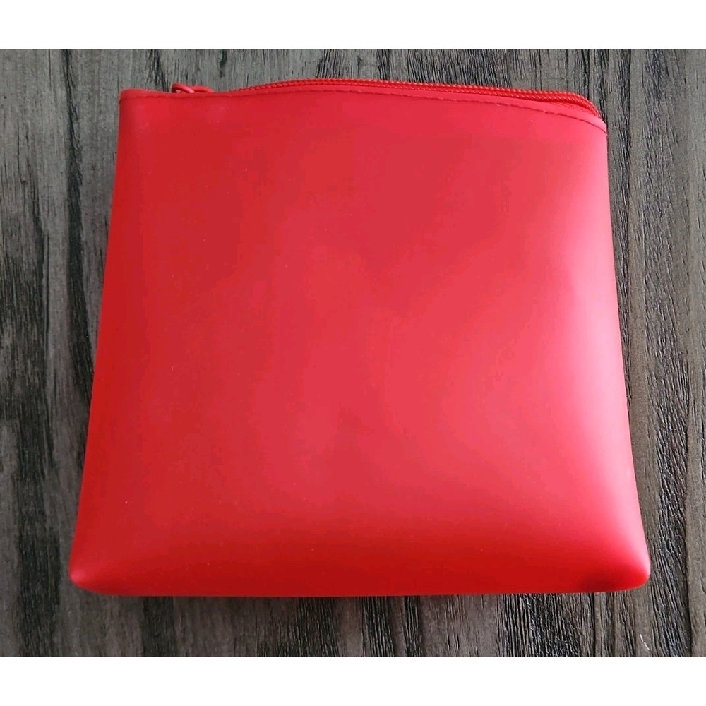 Josie Maran Red Make Up Beauty Waterproof Bag Brand - Picture 3 of 4